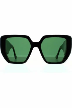 Sunglasses*Gucci Square and Green Swirl Green Sunglasses Black