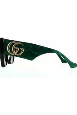 Sunglasses*Gucci Square and Green Swirl Green Sunglasses Black