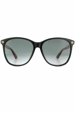 Sunglasses*Gucci Square Brown Grey Gradient Sunglasses Black