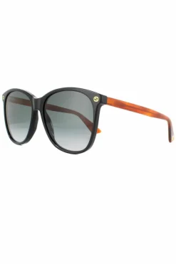 Sunglasses*Gucci Square Brown Grey Gradient Sunglasses Black