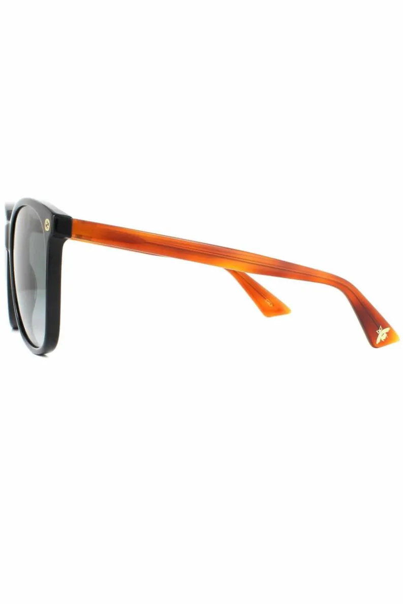 Sunglasses*Gucci Square Brown Grey Gradient Sunglasses Black