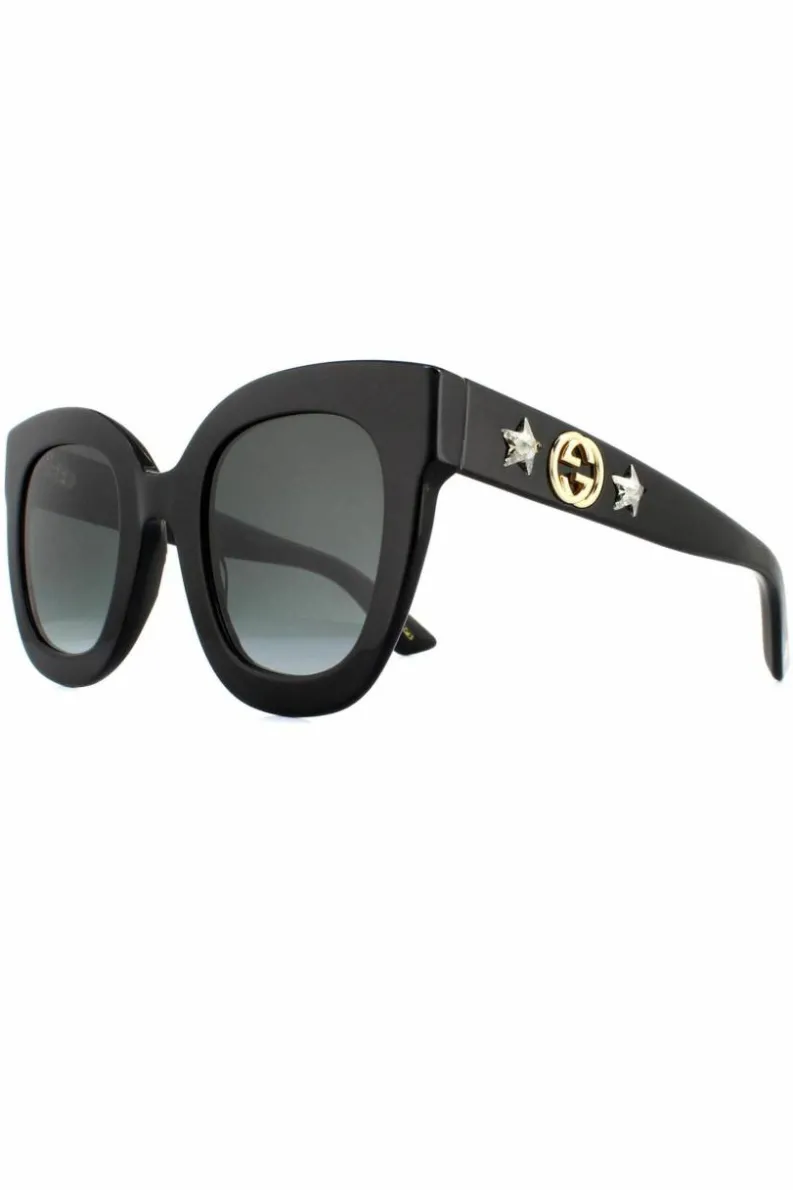 Sunglasses*Gucci Square Grey Gradient Sunglasses Black