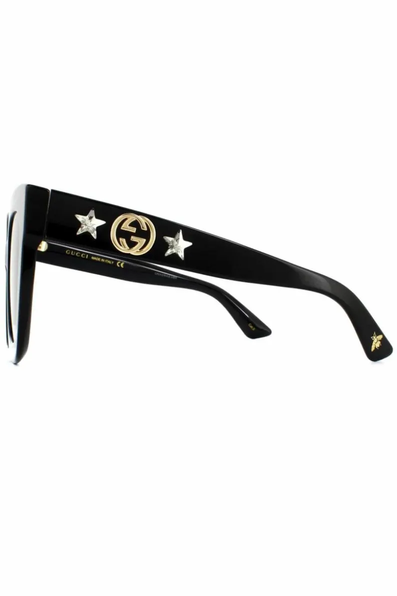 Sunglasses*Gucci Square Grey Gradient Sunglasses Black