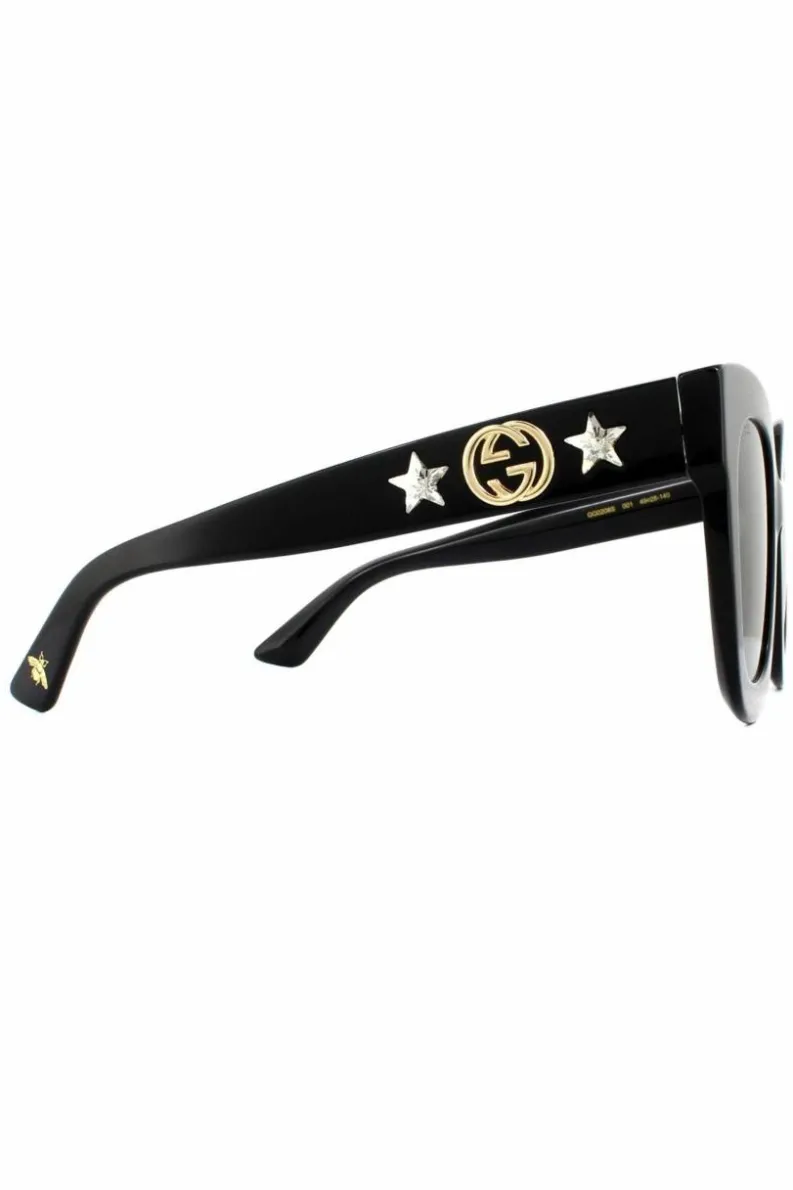 Sunglasses*Gucci Square Grey Gradient Sunglasses Black