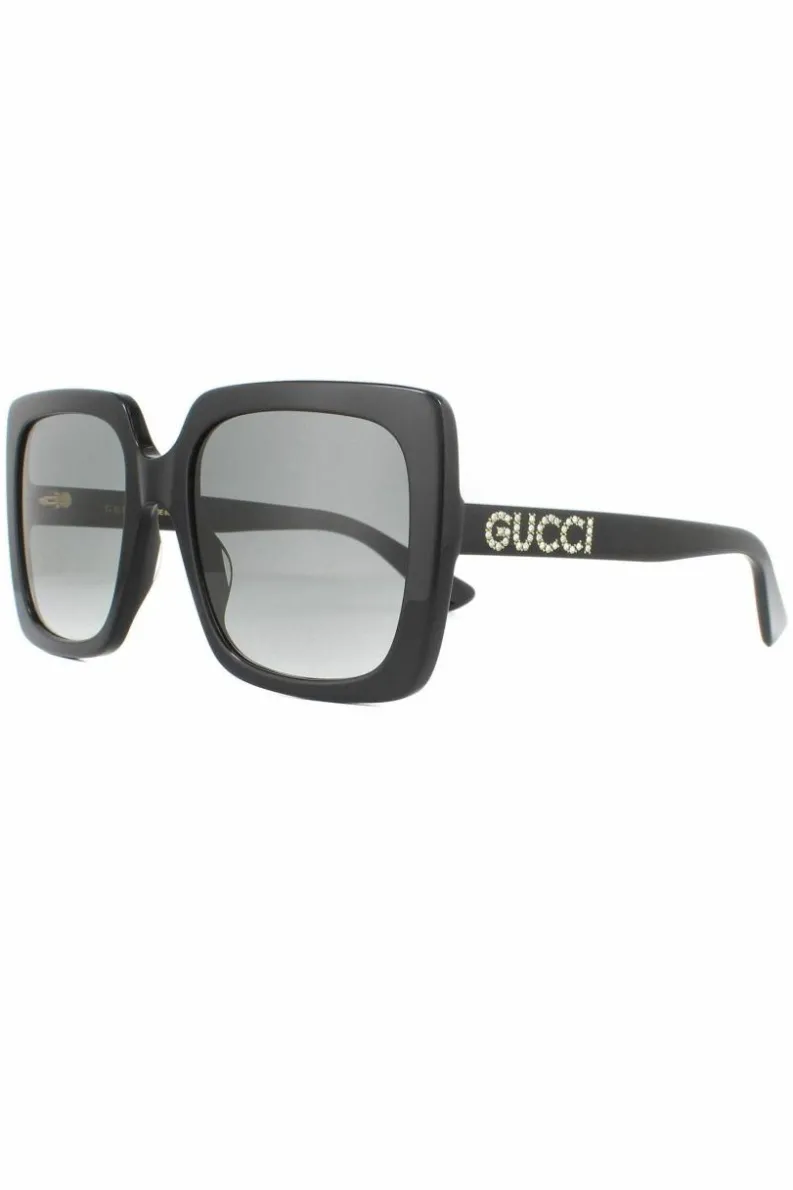Sunglasses*Gucci Square Grey Gradient Sunglasses Black