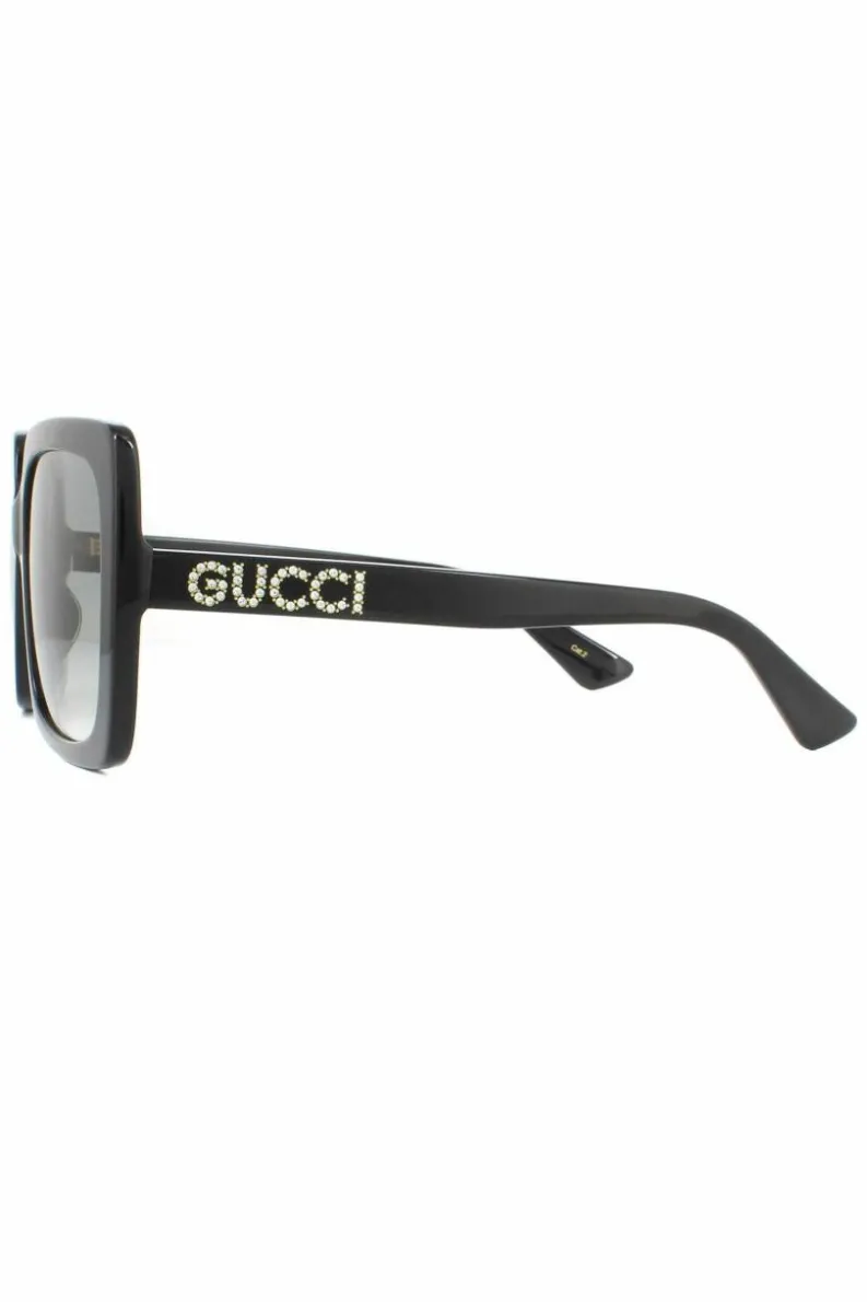 Sunglasses*Gucci Square Grey Gradient Sunglasses Black