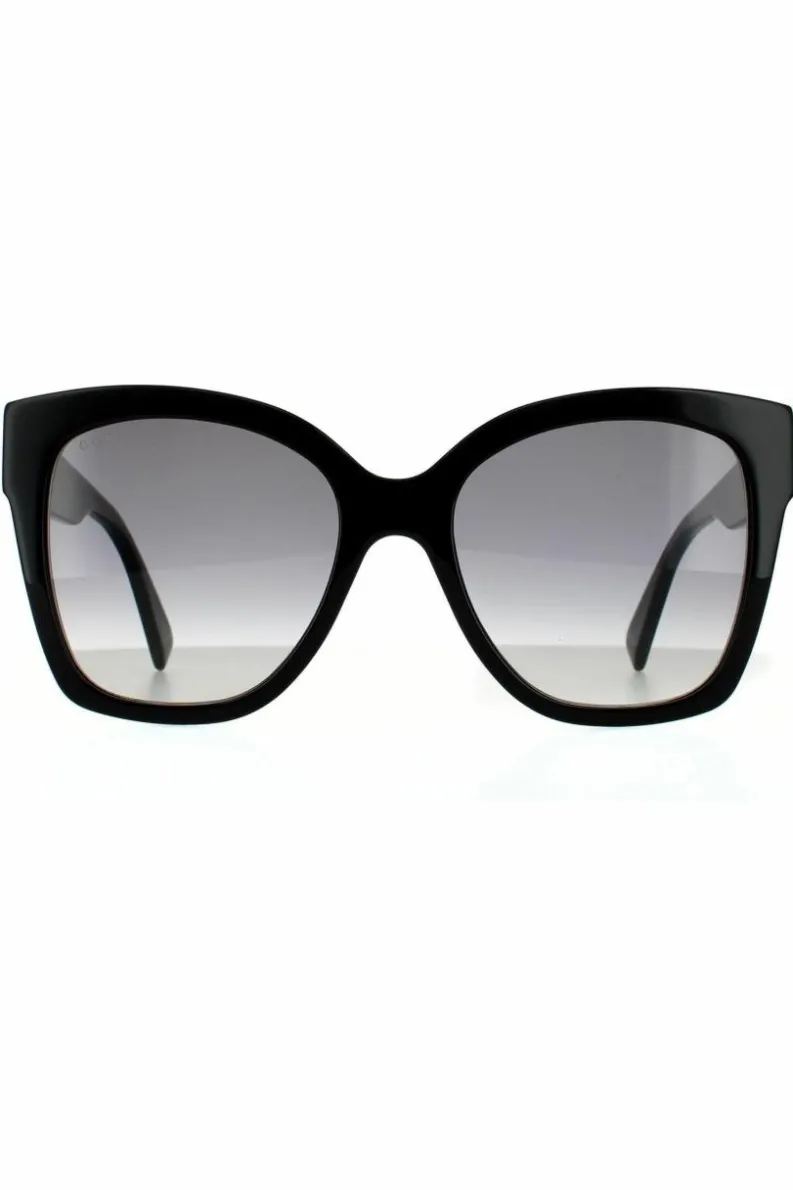 Sunglasses*Gucci Square Grey Gradient Sunglasses Black