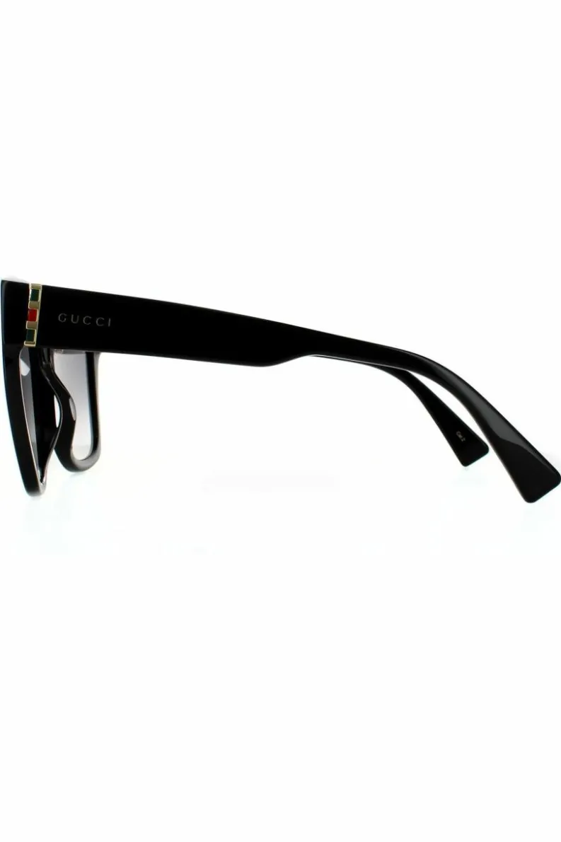 Sunglasses*Gucci Square Grey Gradient Sunglasses Black