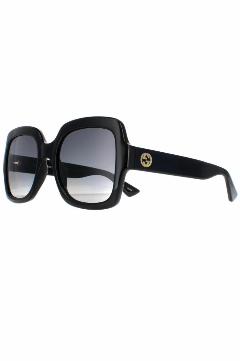 Sunglasses*Gucci Square Grey Gradient Polarized GG1337S Black