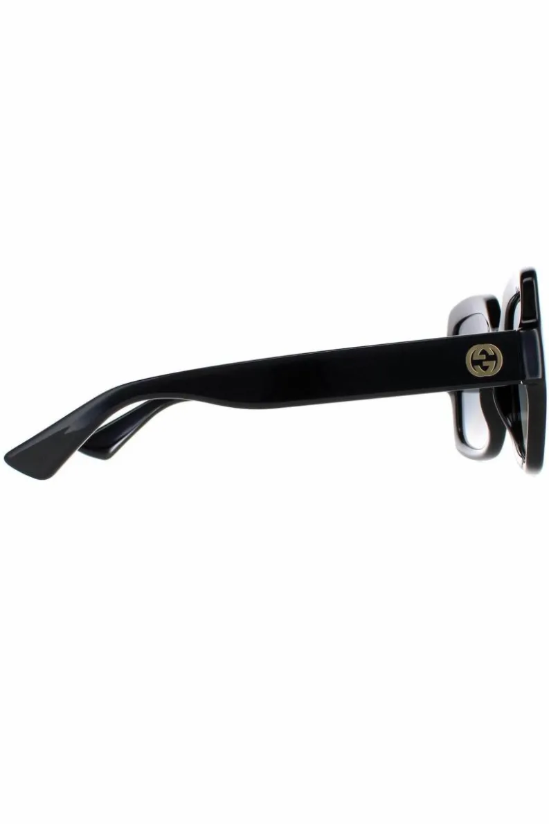 Sunglasses*Gucci Square Grey Gradient Polarized GG1337S Black