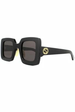 Sunglasses*Gucci Square Grey Sunglasses Black
