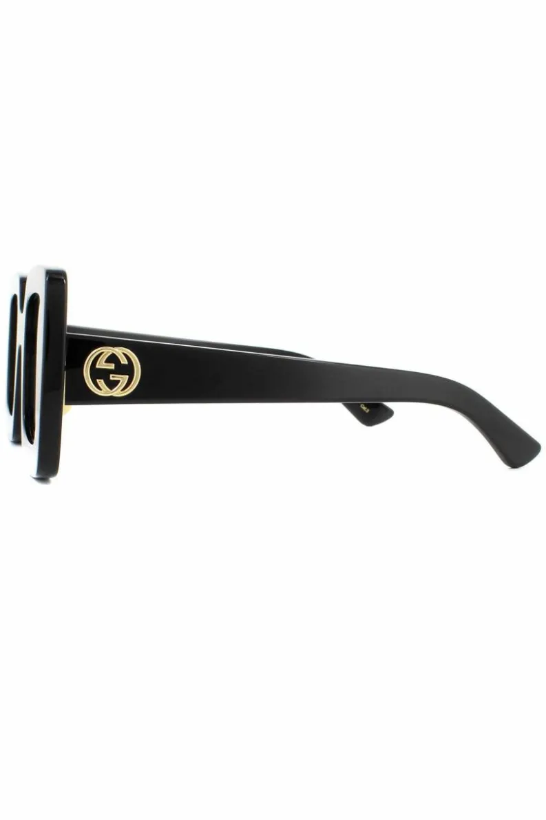 Sunglasses*Gucci Square Grey Sunglasses Black
