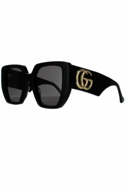 Sunglasses*Gucci Square Grey Sunglasses Black