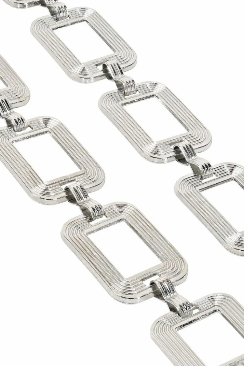 Belts*My Accessories London Square Chain Link Belt Silver