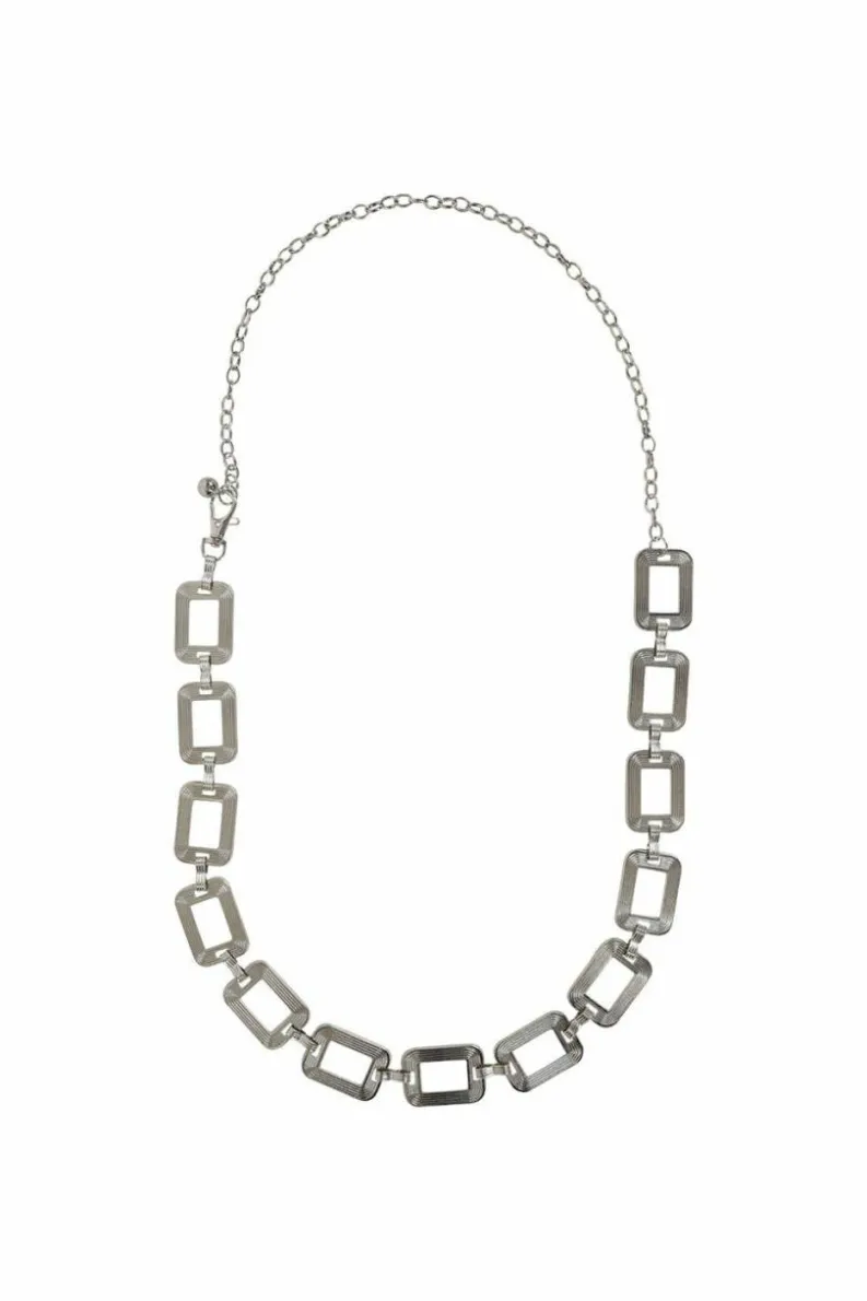 Belts*My Accessories London Square Chain Link Belt Silver