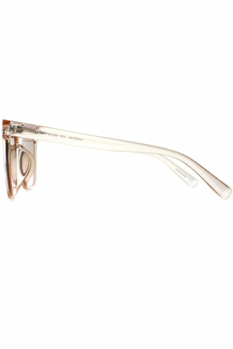 Sunglasses*CALVIN KLEIN Square Crystal Beige Brown Brown Gradient CK20519S Clear
