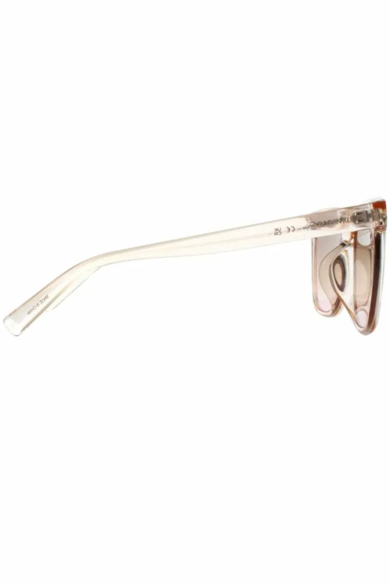 Sunglasses*CALVIN KLEIN Square Crystal Beige Brown Brown Gradient CK20519S Clear