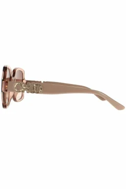 Sunglasses*Jimmy Choo Square Crystal Nude Brown Gradient Sunglasses Beige