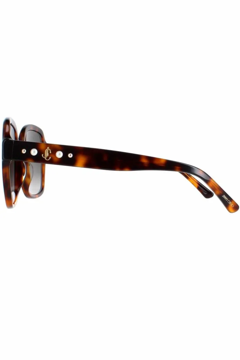 Sunglasses*Jimmy Choo Square Dark Havana Gradient Rella/G/S Brown