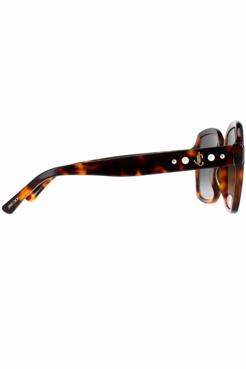 Sunglasses*Jimmy Choo Square Dark Havana Gradient Rella/G/S Brown
