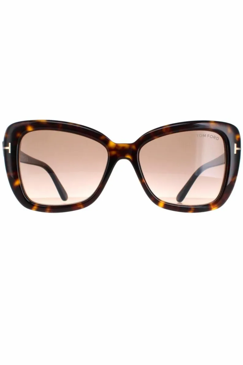 Sunglasses*Tom Ford Square Dark Havana Gradient Maeve FT1008 Brown