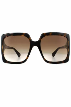 Sunglasses*Gucci Square Dark Havana Gradient Sunglasses Brown