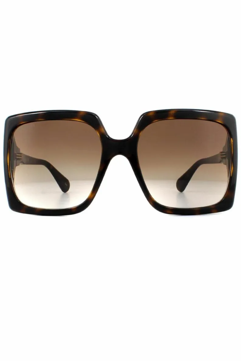 Sunglasses*Gucci Square Dark Havana Gradient Sunglasses Brown