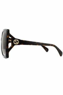 Sunglasses*Gucci Square Dark Havana Gradient Sunglasses Brown