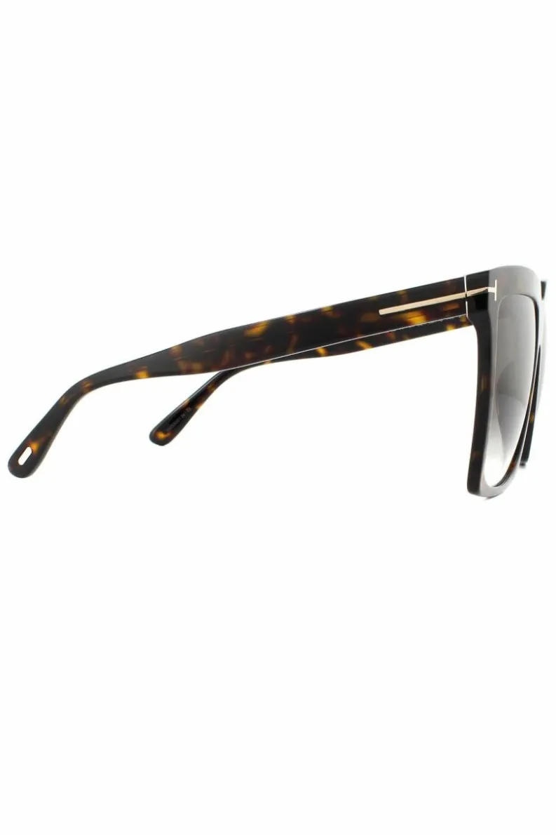 Sunglasses*Tom Ford Square Dark Havana Roviex Gradient Sunglasses Brown