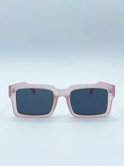 Sunglasses*SVNX Square Frame Sunglasses in Matte with Black Lenses Pink