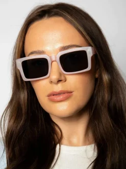 Sunglasses*SVNX Square Frame Sunglasses in Matte with Black Lenses Pink