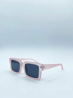 Sunglasses*SVNX Square Frame Sunglasses in Matte with Black Lenses Pink
