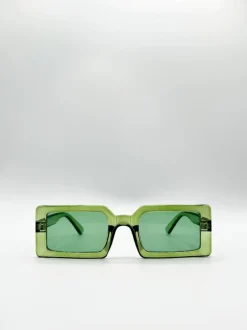 Sunglasses*SVNX Square Frame Sunglasses in with lens Green
