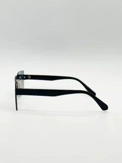 Sunglasses*SVNX Square Frameless Sunglasses with Ombre Lens Black