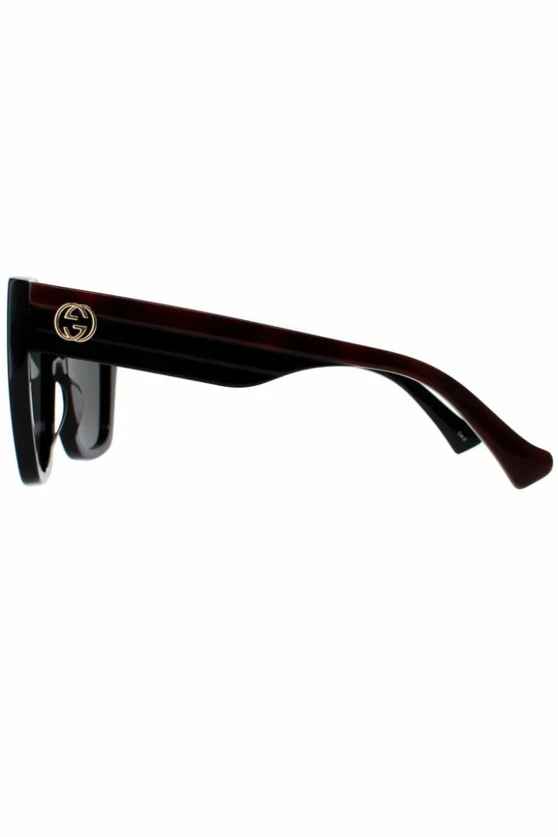 Sunglasses*Gucci Square Havana Grey GG1300S Black