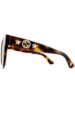 Sunglasses*Gucci Square Havana Gradient Sunglasses Brown