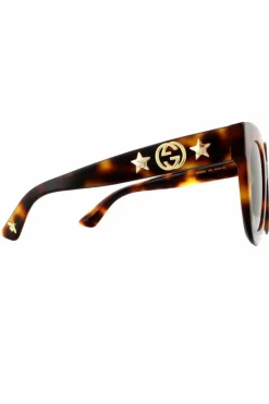 Sunglasses*Gucci Square Havana Gradient Sunglasses Brown