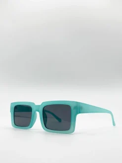 Sunglasses*SVNX Square Matte Crystal Frame Sunglasses Mint