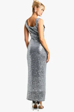 Bodycon Dresses*boohoo Square Neck Sequin Maxi Dress silver