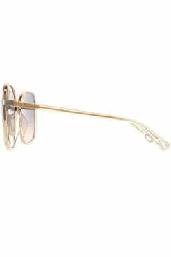 Sunglasses*Chloe Square Crystal Fade and Gold Blue to Brown Gradient CH0031S Franky Orange