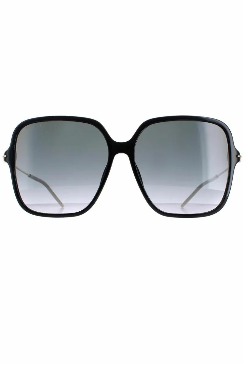 Sunglasses*Gucci Square Shiny and Gold Grey Gradient GG1267S Black