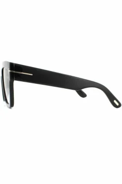 Sunglasses*Tom Ford Square Shiny Grey Smoke Gradient Sunglasses Black
