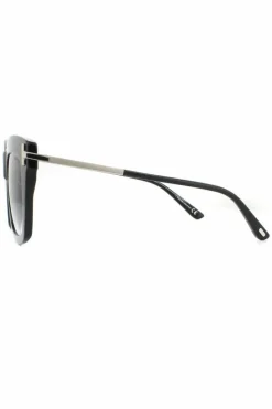 Sunglasses*Tom Ford Square Shiny Smoke Gradient Sunglasses Black