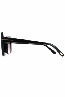 Sunglasses*Tom Ford Square Shiny Smoke Gradient Maeve FT1008 Black