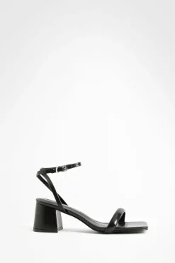 Heels*boohoo Square Toe Block Heel Two Part Heels black