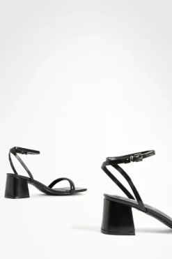 Heels*boohoo Square Toe Block Heel Two Part Heels black