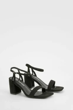 Heels*boohoo Square Toe Block Heel Two Part Heels black
