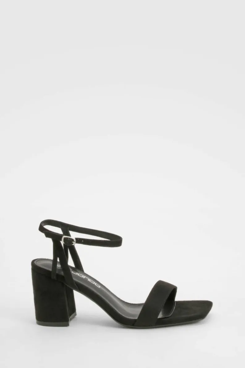 Heels*boohoo Square Toe Block Heel Two Part Heels black