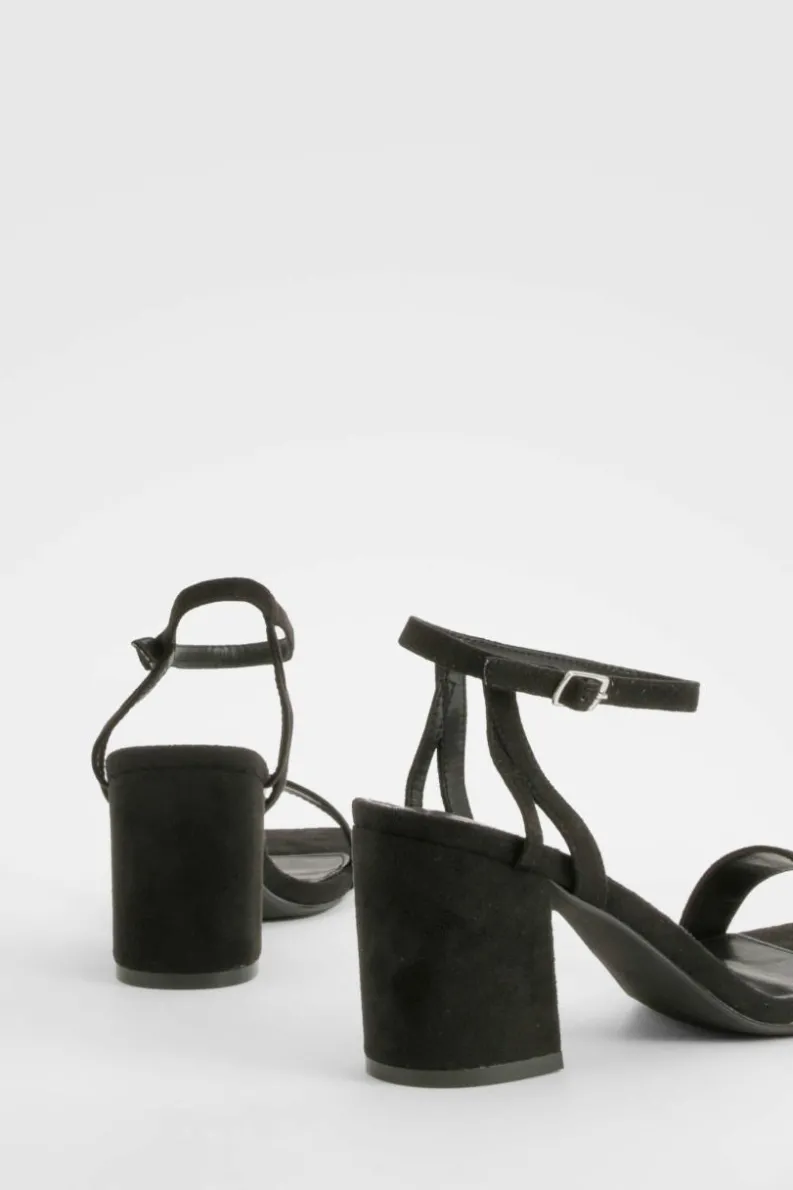 Heels*boohoo Square Toe Block Heel Two Part Heels black