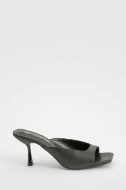 Sandals|Heels*boohoo Square Toe Heeled Mules black